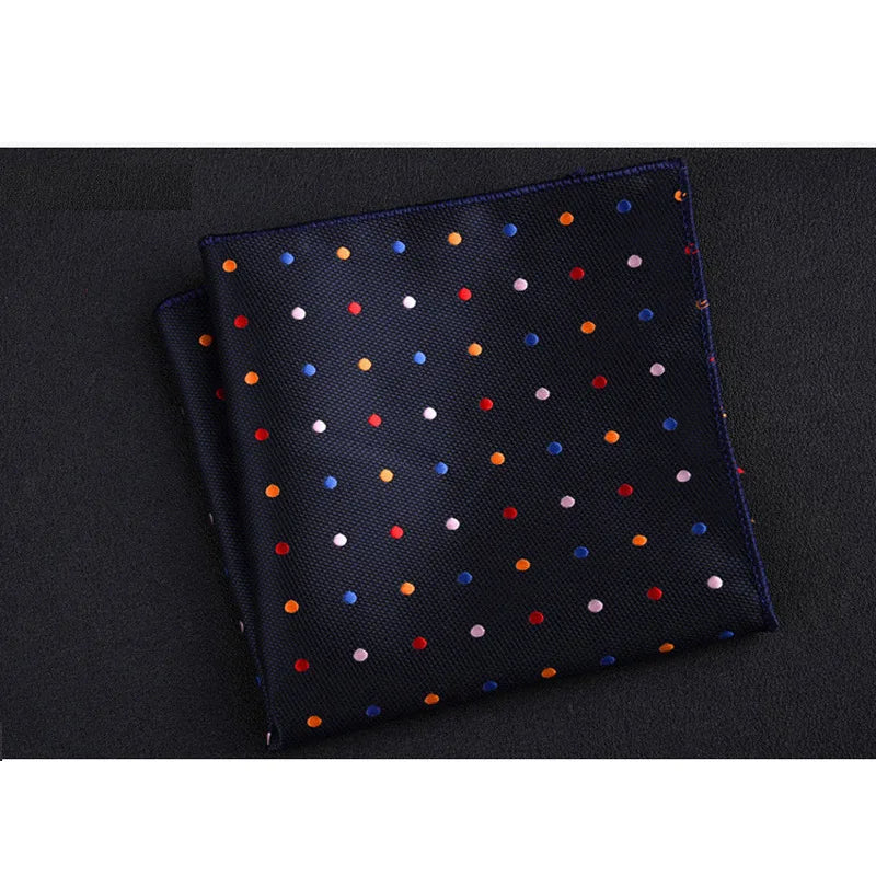 Men's Polyester Pocket Square Handkerchief Polka Dot Striped Floral Print 9 x 9 in (23 x 23 cm)