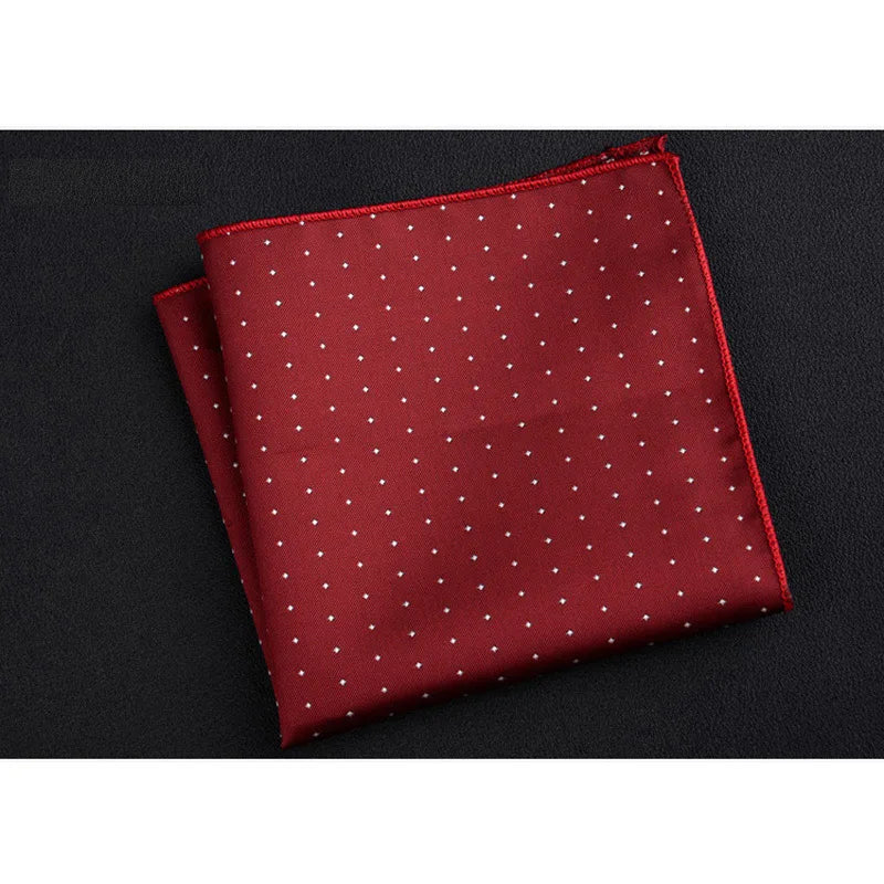 Men's Polyester Pocket Square Handkerchief Polka Dot Striped Floral Print 9 x 9 in (23 x 23 cm)