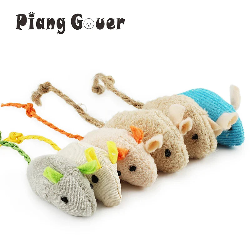 6-Pack Catnip Plush Mouse Toys for Kittens — 5.5cm (2.2in) Mix Color Mini Cat Toys