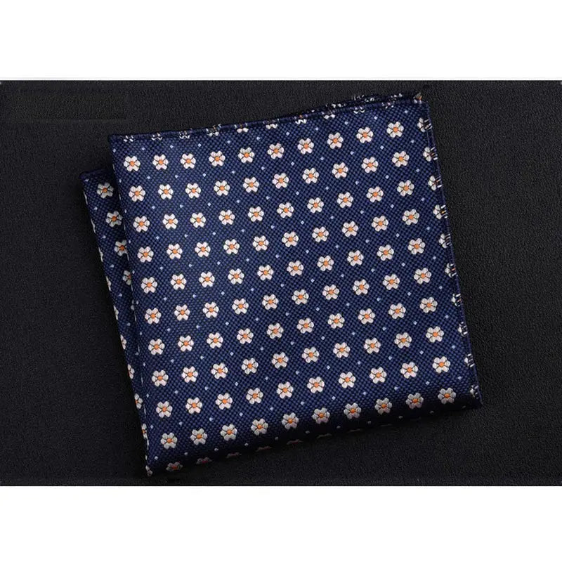 Men's Polyester Pocket Square Handkerchief Polka Dot Striped Floral Print 9 x 9 in (23 x 23 cm)