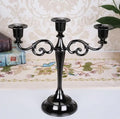 3-Arm Metal Candelabra 10.8 in (27 cm) Retro Candlestick Holder Silver Gold Black Bronze for Wedding & Home Decor