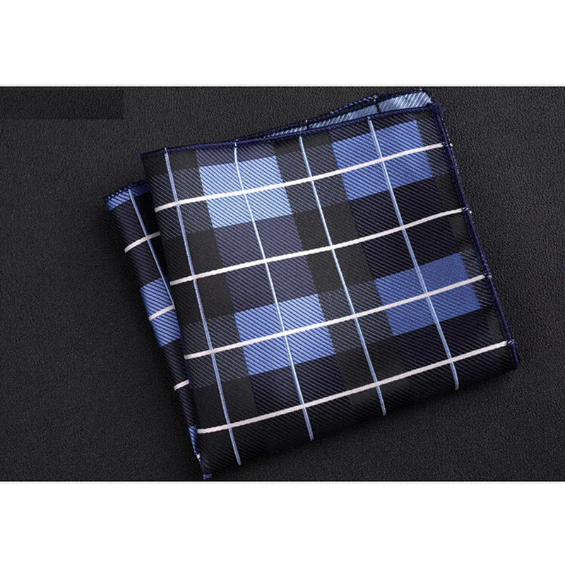 Men's Polyester Pocket Square Handkerchief Polka Dot Striped Floral Print 9 x 9 in (23 x 23 cm)