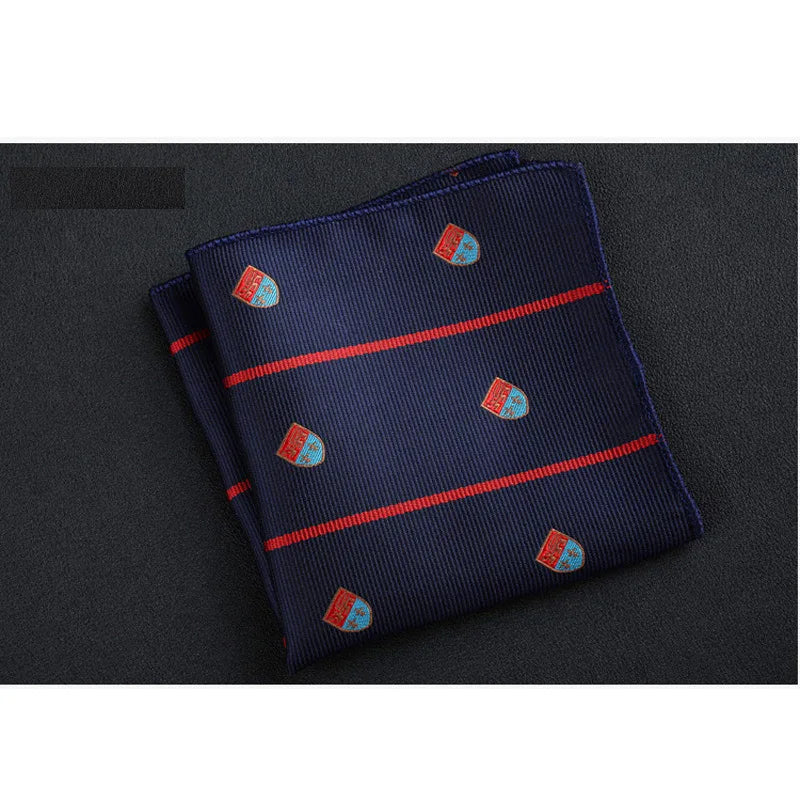Men's Polyester Pocket Square Handkerchief Polka Dot Striped Floral Print 9 x 9 in (23 x 23 cm)