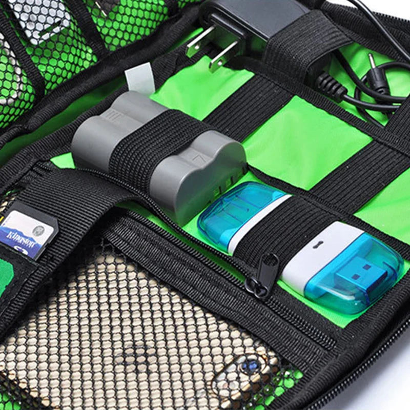 Waterproof Nylon Cable Organizer Bag 24 x 16 x 2.5 cm (9.4 x 6.3 x 1.0 in) – Travel Electronics Case for USB Drives Chargers Power Bank – Camping & Hiking