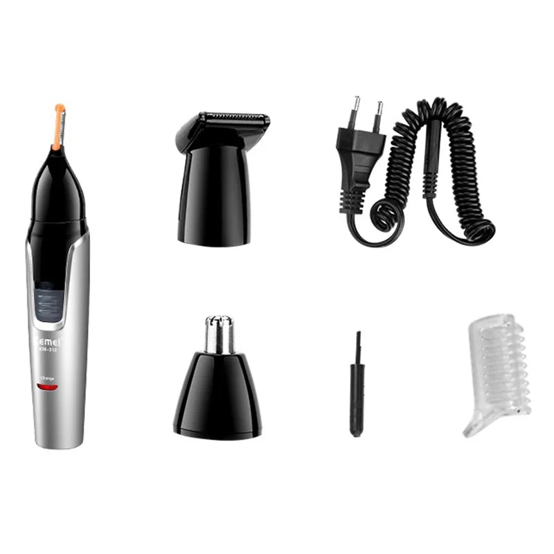 3-in-1 Rechargeable Nose & Ear Hair Trimmer — Micro Shaver, Beard & Eyebrow Grooming Kit for Men & Women (Cordless, 40-Min Run Time)