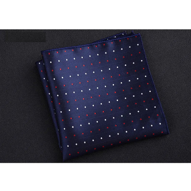 Men's Polyester Pocket Square Handkerchief Polka Dot Striped Floral Print 9 x 9 in (23 x 23 cm)