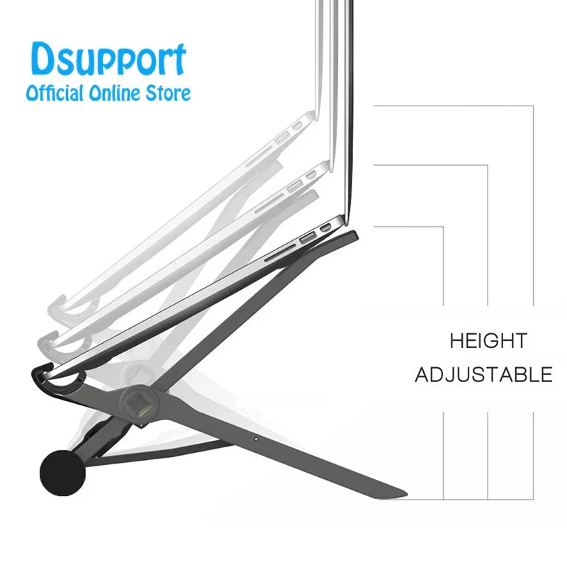 Folding Adjustable Laptop Stand — Ergonomic Lapdesk for 11.2–17 in (28.5–43.2 cm) Laptops, Lightweight Portable Notebook Riser for Office & Home