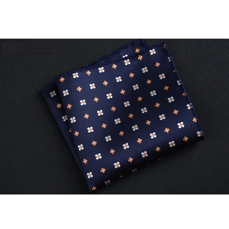 Men's Polyester Pocket Square Handkerchief Polka Dot Striped Floral Print 9 x 9 in (23 x 23 cm)