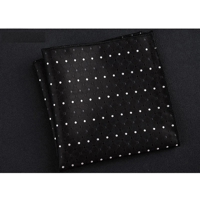 Men's Polyester Pocket Square Handkerchief Polka Dot Striped Floral Print 9 x 9 in (23 x 23 cm)