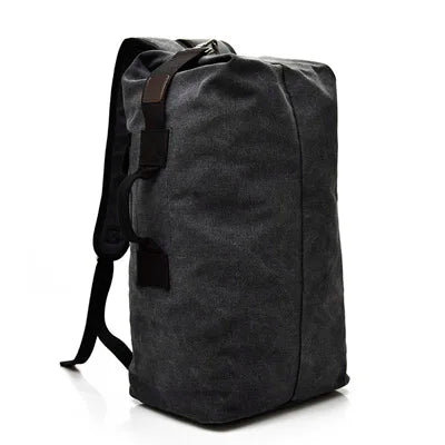 Men's Canvas Travel Backpack - Large Capacity 20-35L Mountaineering Shoulder Bag with Multiple Pockets