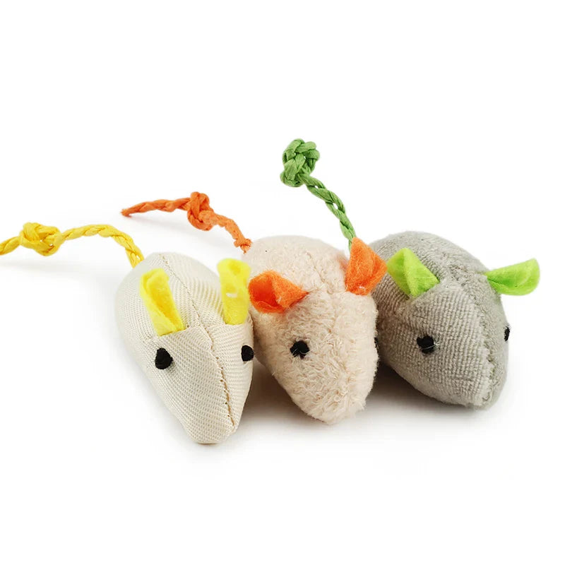 6-Pack Catnip Plush Mouse Toys for Kittens — 5.5cm (2.2in) Mix Color Mini Cat Toys