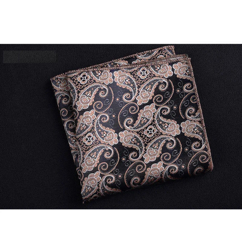 Men's Polyester Pocket Square Handkerchief Polka Dot Striped Floral Print 9 x 9 in (23 x 23 cm)