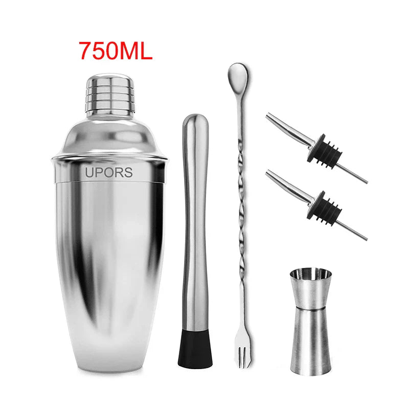 Stainless Steel Boston Cocktail Shaker — 18.6oz (550ml) & 25.4oz (750ml) Martini Mixer for Home Bar & Bartenders