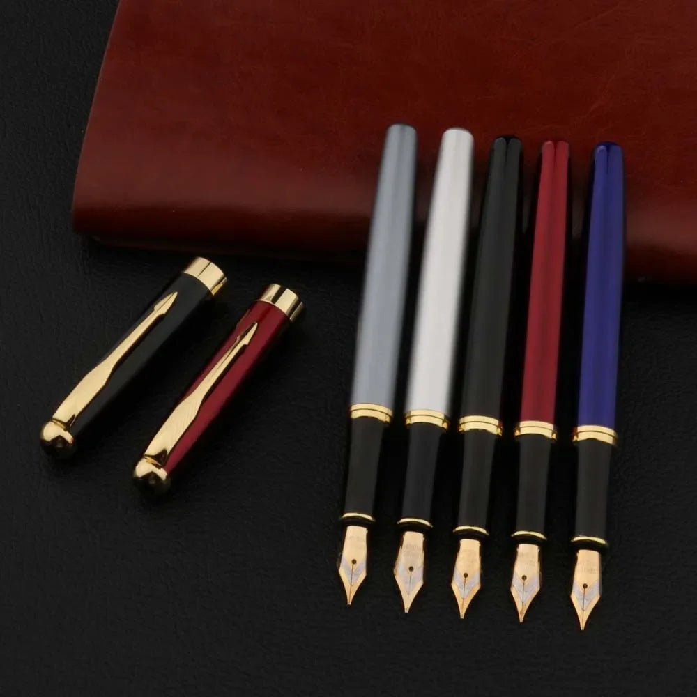 Metal Fountain Pen Black & Gold – Business Writing Pen for Office, School & Gifts
