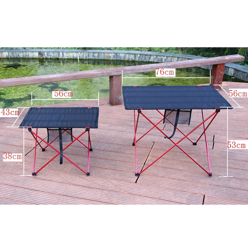 Portable Foldable Camping Table Ultralight 6061 Aluminum Picnic & Outdoor Side Table – 2 Sizes 22x17x15 in / 56x43x38 cm & 30x22x20.5 in / 76x56x52 cm
