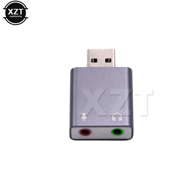 Ultra-Portable USB External Sound Card Adapter — Virtual 7.1 Surround, Mic-In & Audio-Out, Plug-and-Play