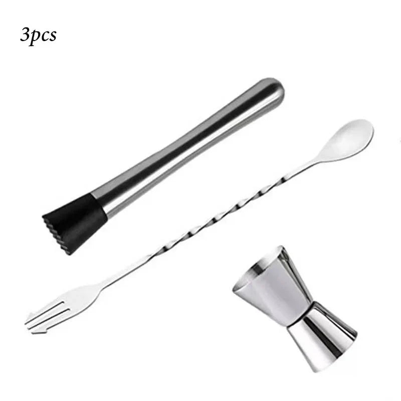 8-Inch (20 cm) Stainless Steel Cocktail Muddler & Twisted Bar Spoon – Dual-Head Bar Tool Set