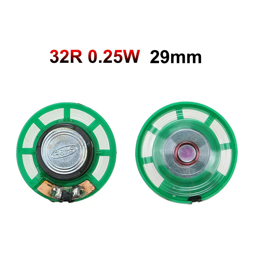 Horn Loudspeaker Driver 2-Pack | 8Ω, 16Ω, 32Ω | 0.25W–0.5W | 20–40mm (0.79–1.57 in) Diameter Options