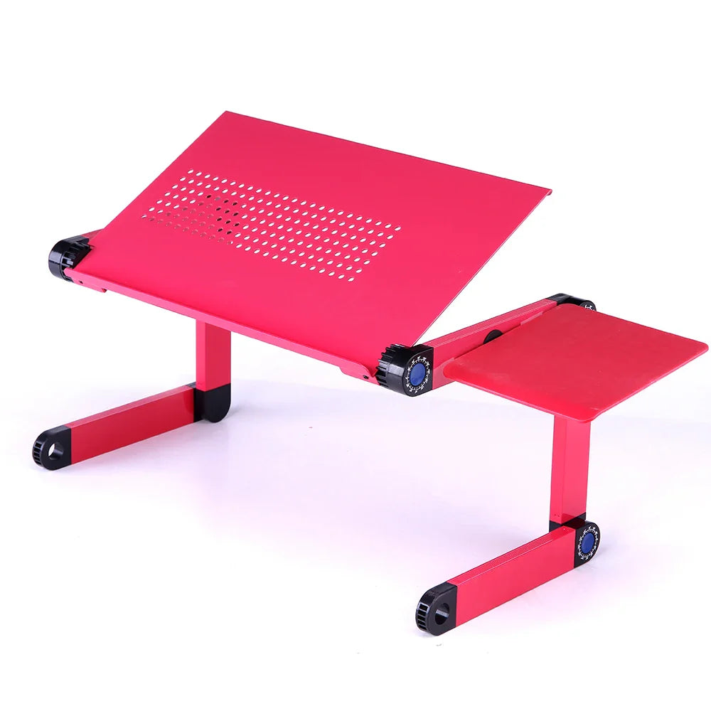 Adjustable Aluminum Laptop Desk Stand with Mouse Pad, Portable Ergonomic Lap Desk for Bed, Sofa and TV