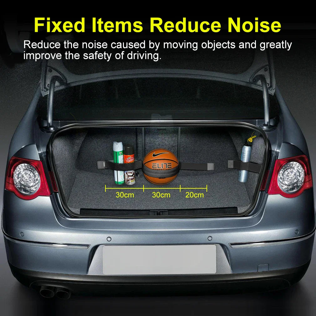 Car Trunk Organizer Elastic Fixing Strap – Universal Suede Storage Belt with Hook-and-Loop, 20/40/60/80 cm (7.9/15.8/23.6/31.5 in)