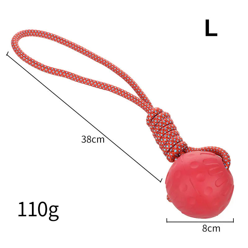 Bite-Resistant Rubber Dog Ball Toy – Chew-Proof Fetch Toy for Dogs & Puppies, Sizes S–XL (5–9 cm | 2–3.5 in) – Red