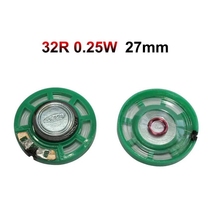 Horn Loudspeaker Driver 2-Pack | 8Ω, 16Ω, 32Ω | 0.25W–0.5W | 20–40mm (0.79–1.57 in) Diameter Options