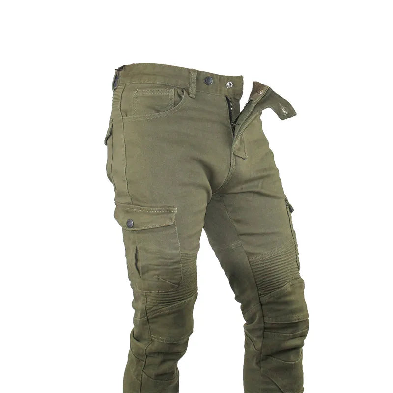 Men's Armored Motorcycle Jeans – Nylon & Cotton Riding Pants for Summer
