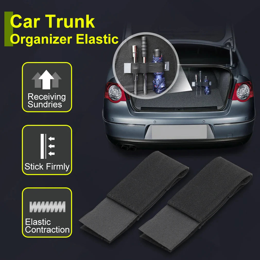Car Trunk Organizer Elastic Fixing Strap – Universal Suede Storage Belt with Hook-and-Loop, 20/40/60/80 cm (7.9/15.8/23.6/31.5 in)