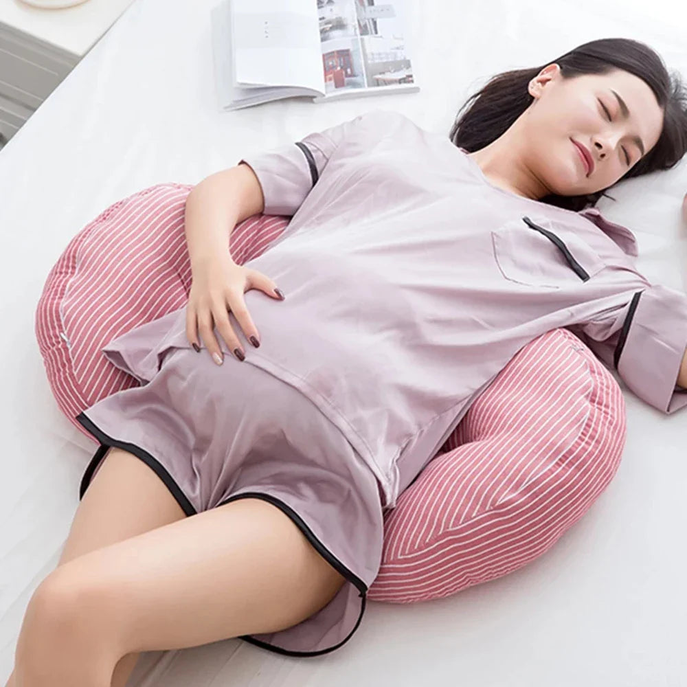 U-Shaped Maternity Body Pillow – Side Sleeper Pregnancy Support with Removable Cotton Cover (60 x 30 x 8 cm | 23.6 x 11.8 x 3.1 in)