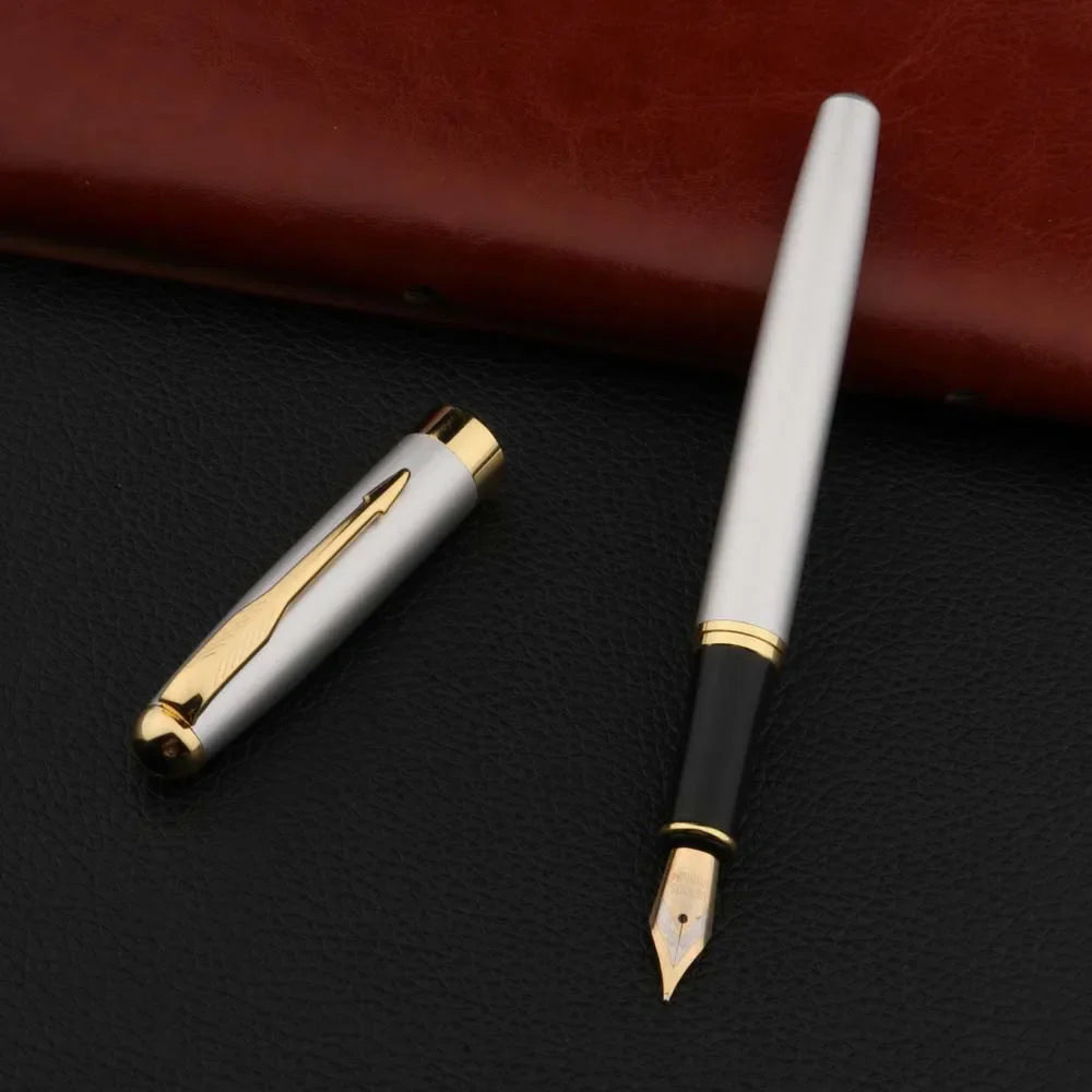 Metal Fountain Pen Black & Gold – Business Writing Pen for Office, School & Gifts