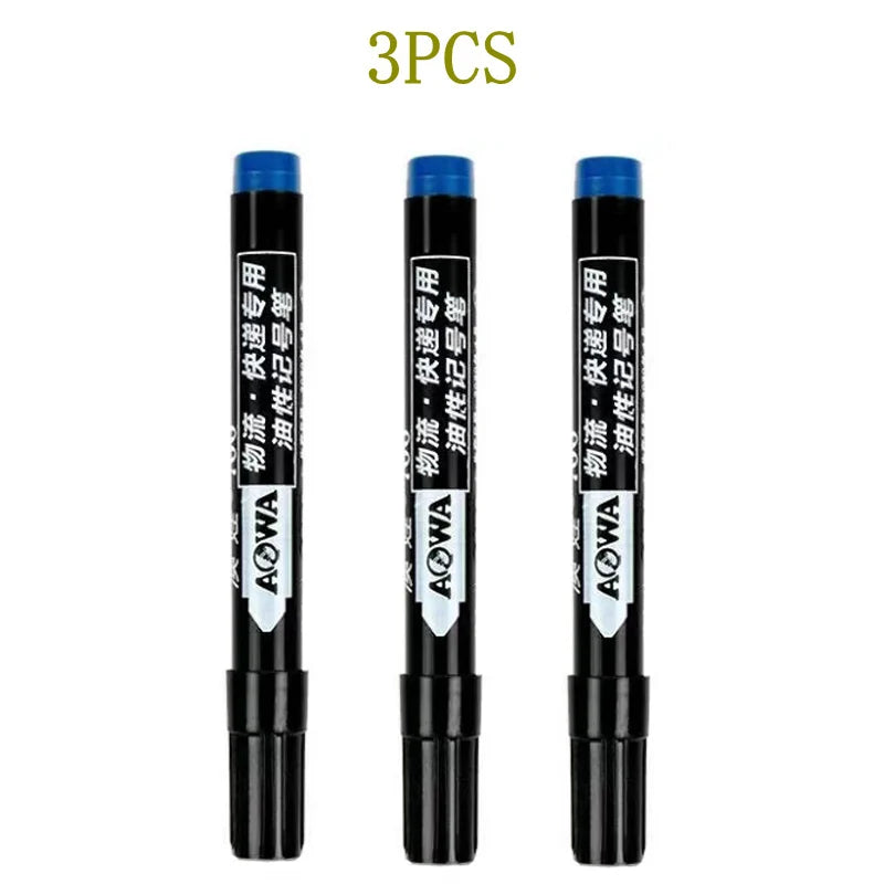 Permanent Paint Marker Pens 3/9-Pack – Waterproof Black Oil-Based, Quick-Drying for Tire, Metal, Glass, Plastic