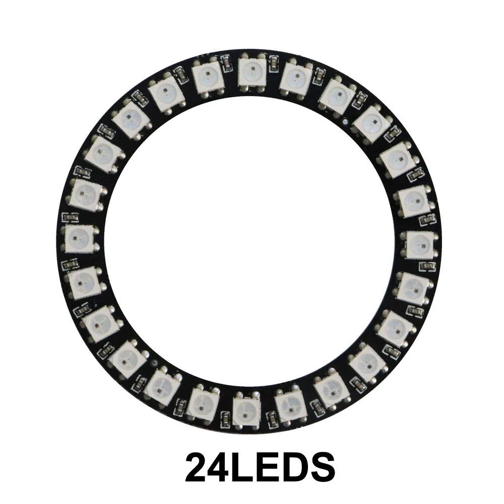 WS2812B RGB LED Pixel Ring - Individually Addressable 8/16/24/35/45-LED DC 5V