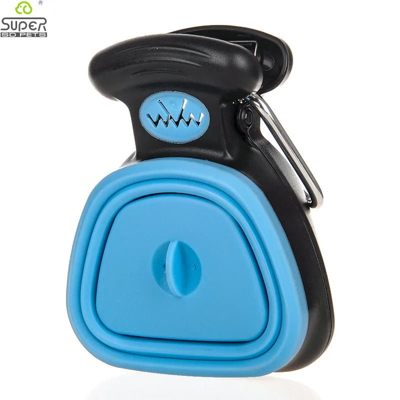 Foldable Dog Pooper Scooper – Portable Travel Poop Scoop with 1 Roll Biodegradable Bags (S 13.5×11.5 cm / 5.3×4.5 in, L 18×15 cm / 7.1×5.9 in)