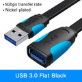 USB A Male to A Female Extension Cable - High-Speed USB 3.0/2.0, 0.5-3m (1.6-9.8 ft), Flat & Round