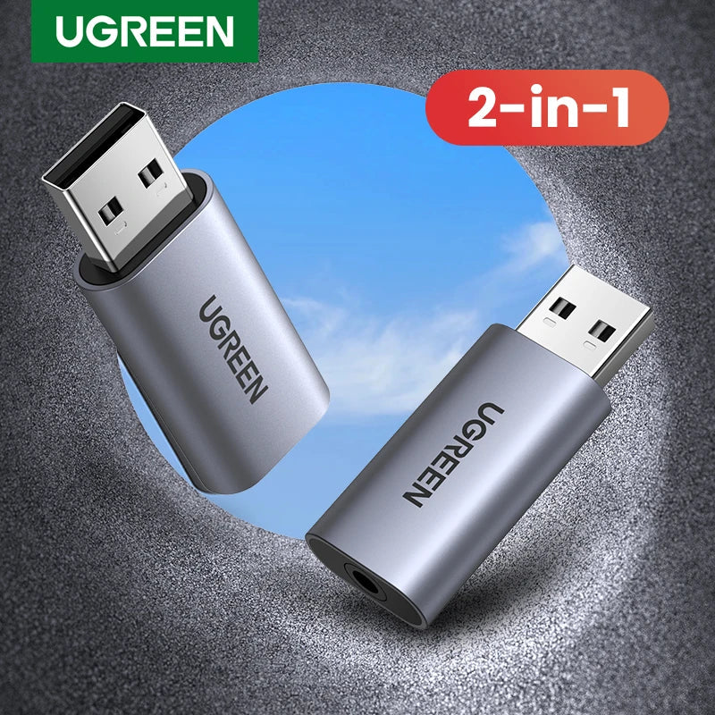 USB to 3.5mm Audio Adapter - External USB Sound Card TRRS (CTIA/OMTP) for PC Laptop PS5 PS4 Nintendo Switch - Aluminum Shell
