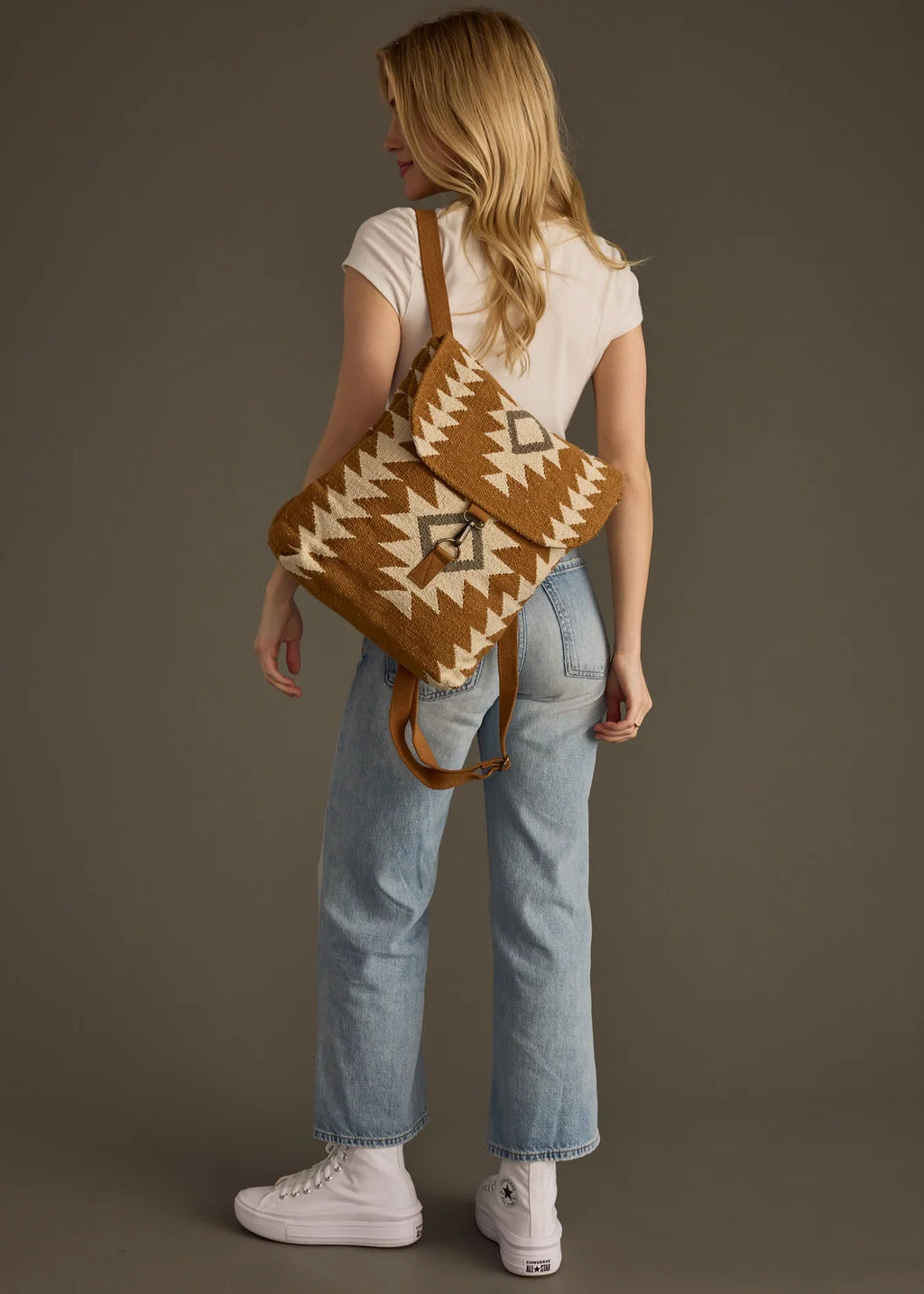 Camel, Cream & Gray Aztec Backpack