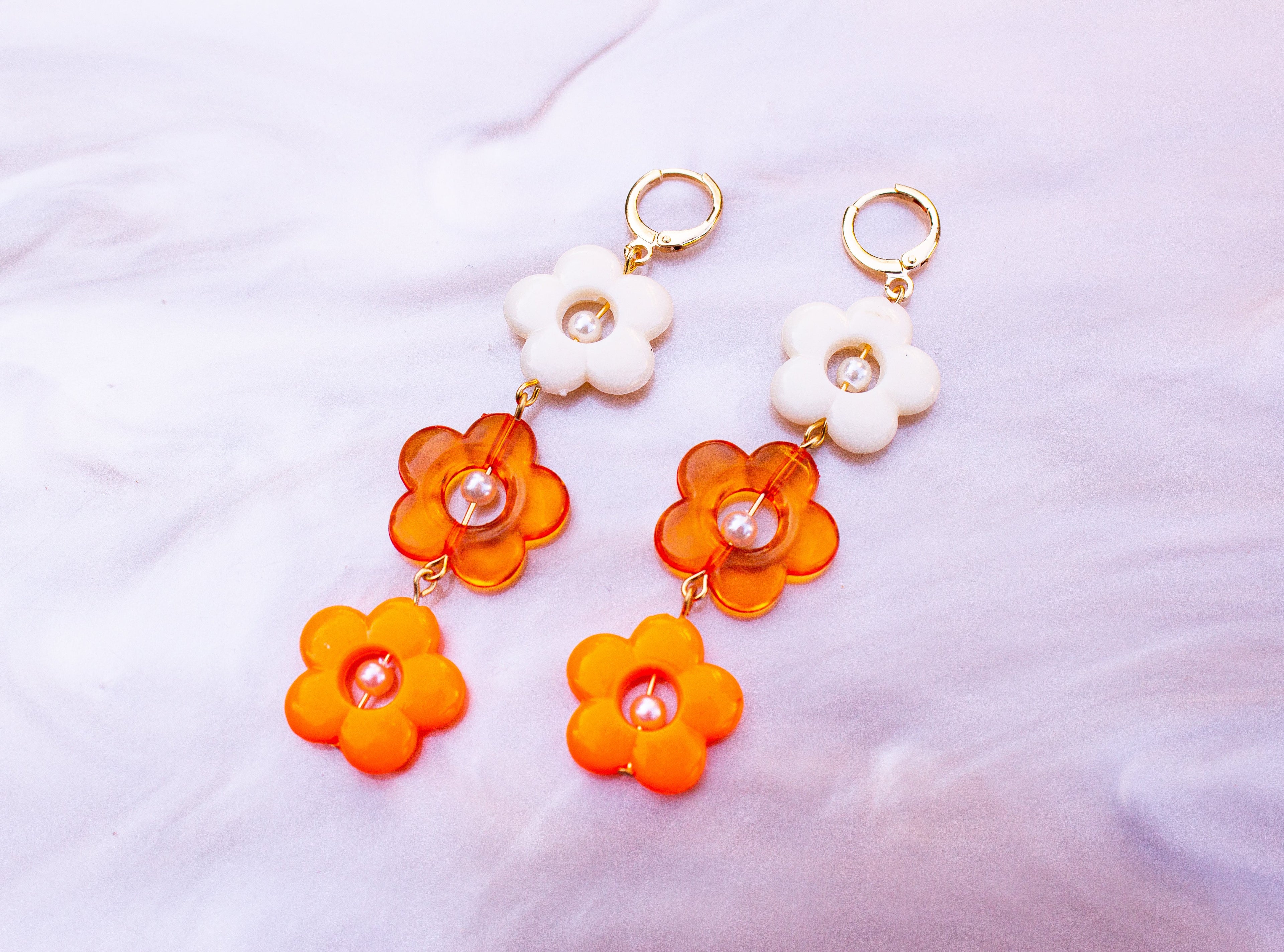 Orange Cream Flower Dangles