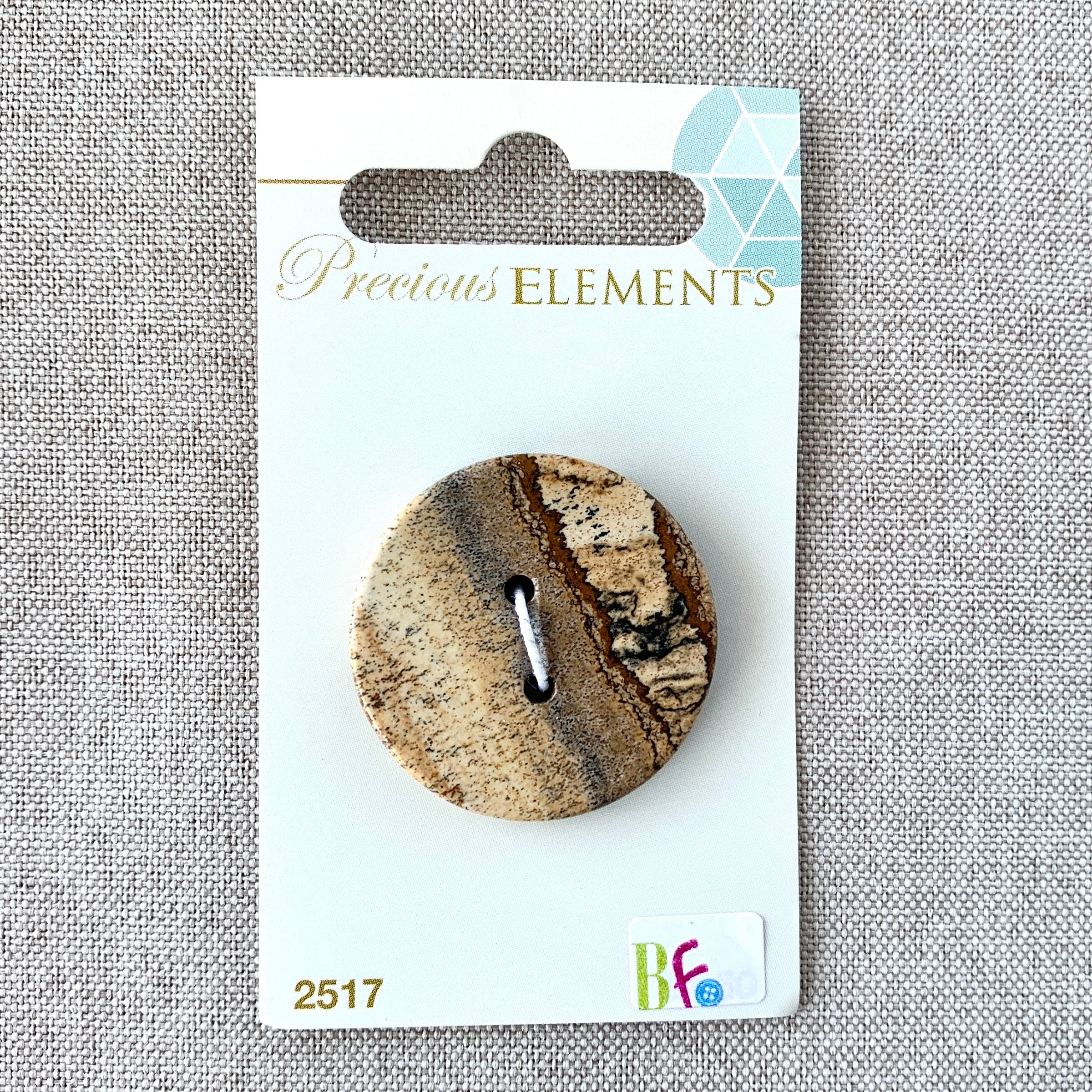 Felsic Sandstone - Precious Elements - 2 Hole - 32mm - Tan