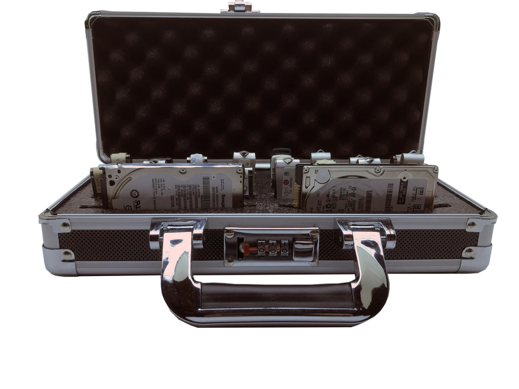 Aluminum USB Drive Organizer Case (24 + 2 Slots with Handle) – Shockproof Antistatic Storage Box with Lock
