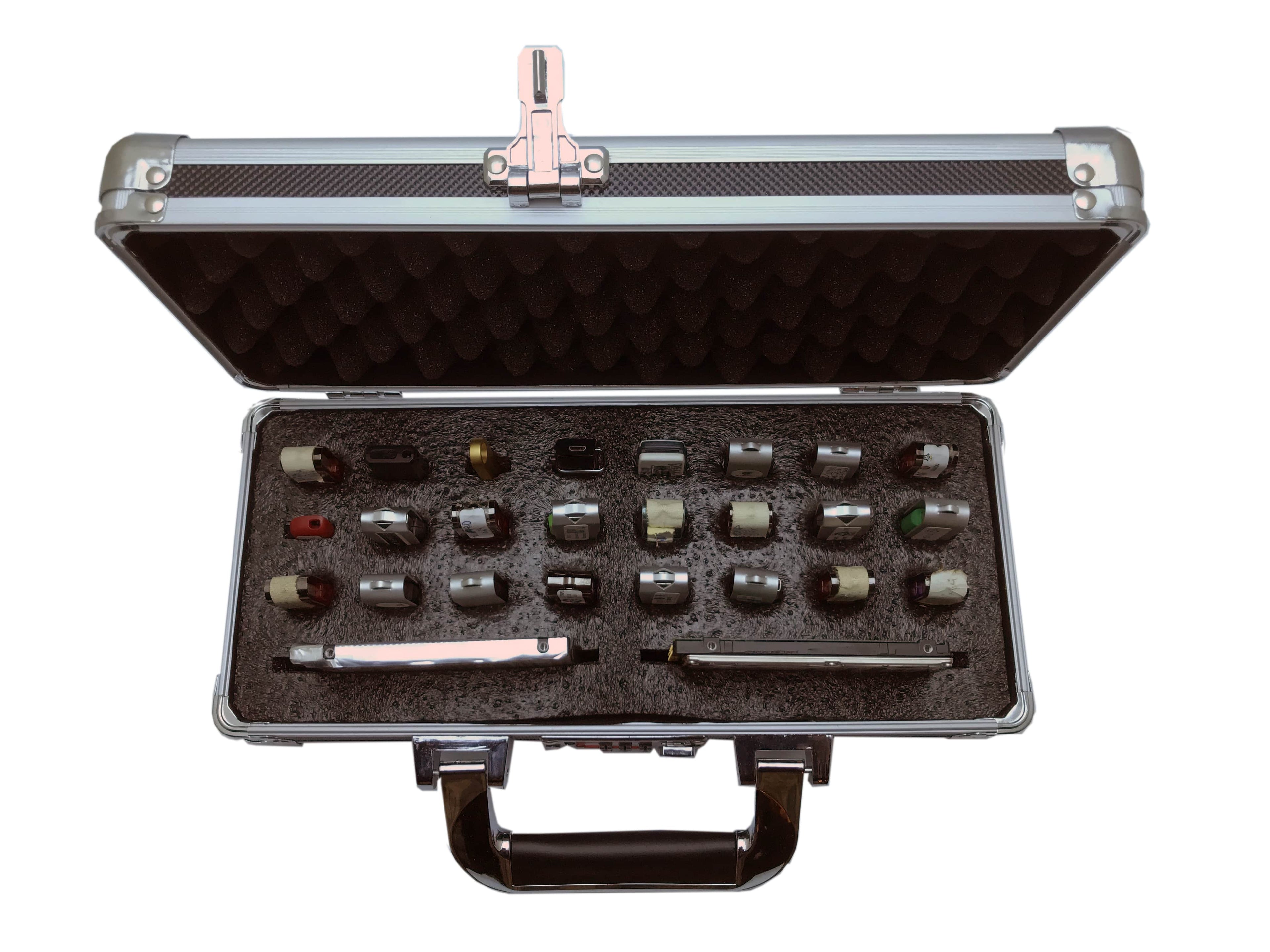 Aluminum USB Drive Organizer Case (24 + 2 Slots with Handle) – Shockproof Antistatic Storage Box with Lock