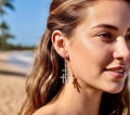 3 crosses earrings silver triple cross vintage style for women
