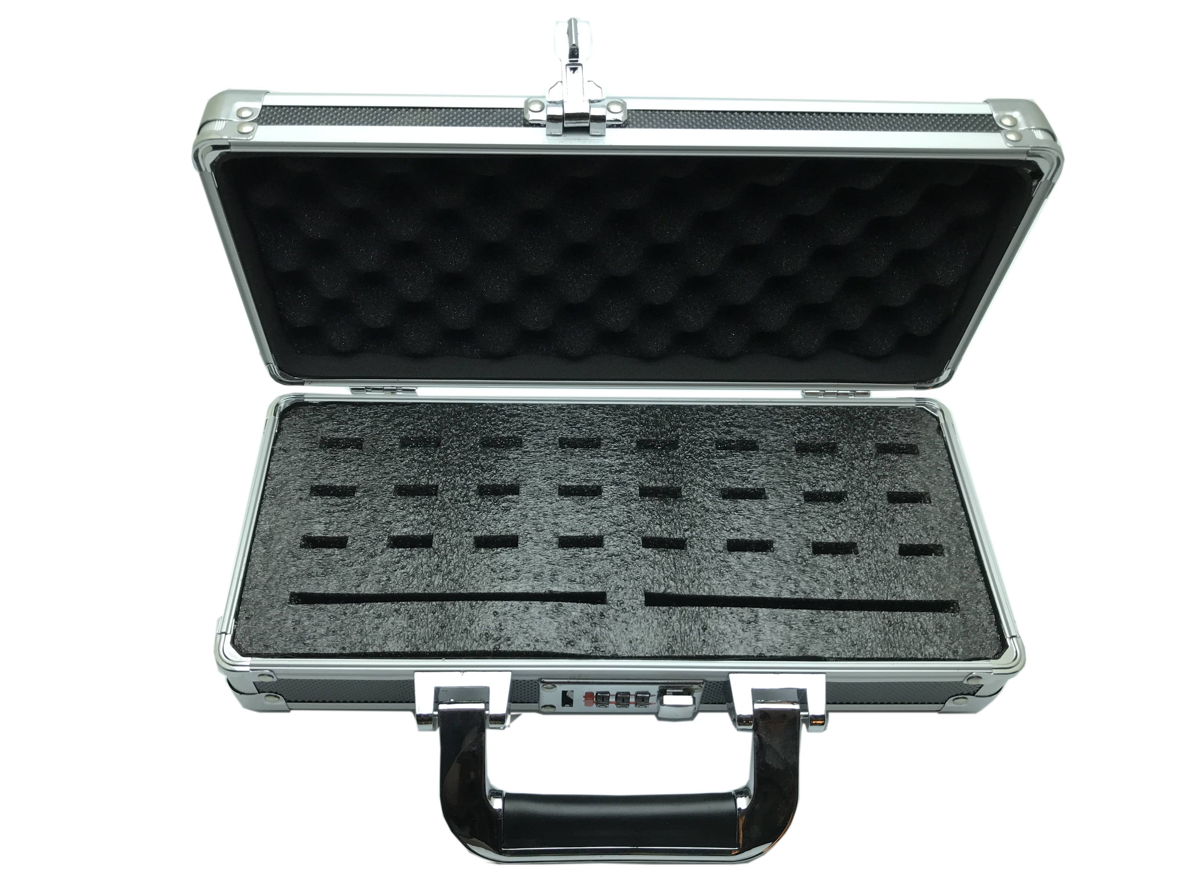 Aluminum USB Drive Organizer Case (24 + 2 Slots with Handle) – Shockproof Antistatic Storage Box with Lock