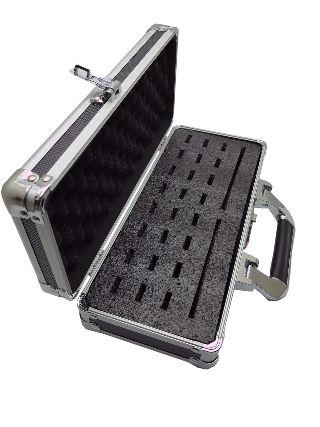 Aluminum USB Drive Organizer Case (24 + 2 Slots with Handle) – Shockproof Antistatic Storage Box with Lock