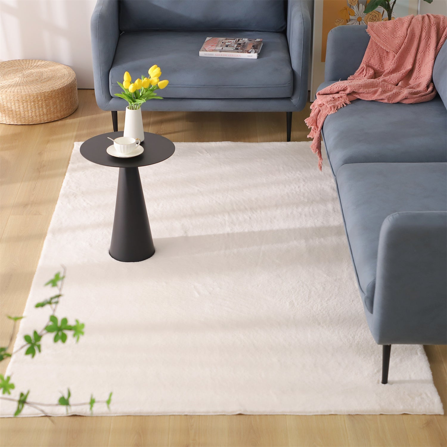 Kasentex Spring Fluffy Elegant Faux Fur Area Rugs, Ultra Soft, Room Decor, Graduation Gifts, Fathers Day Gift, Mom Gift, Easter Gift
