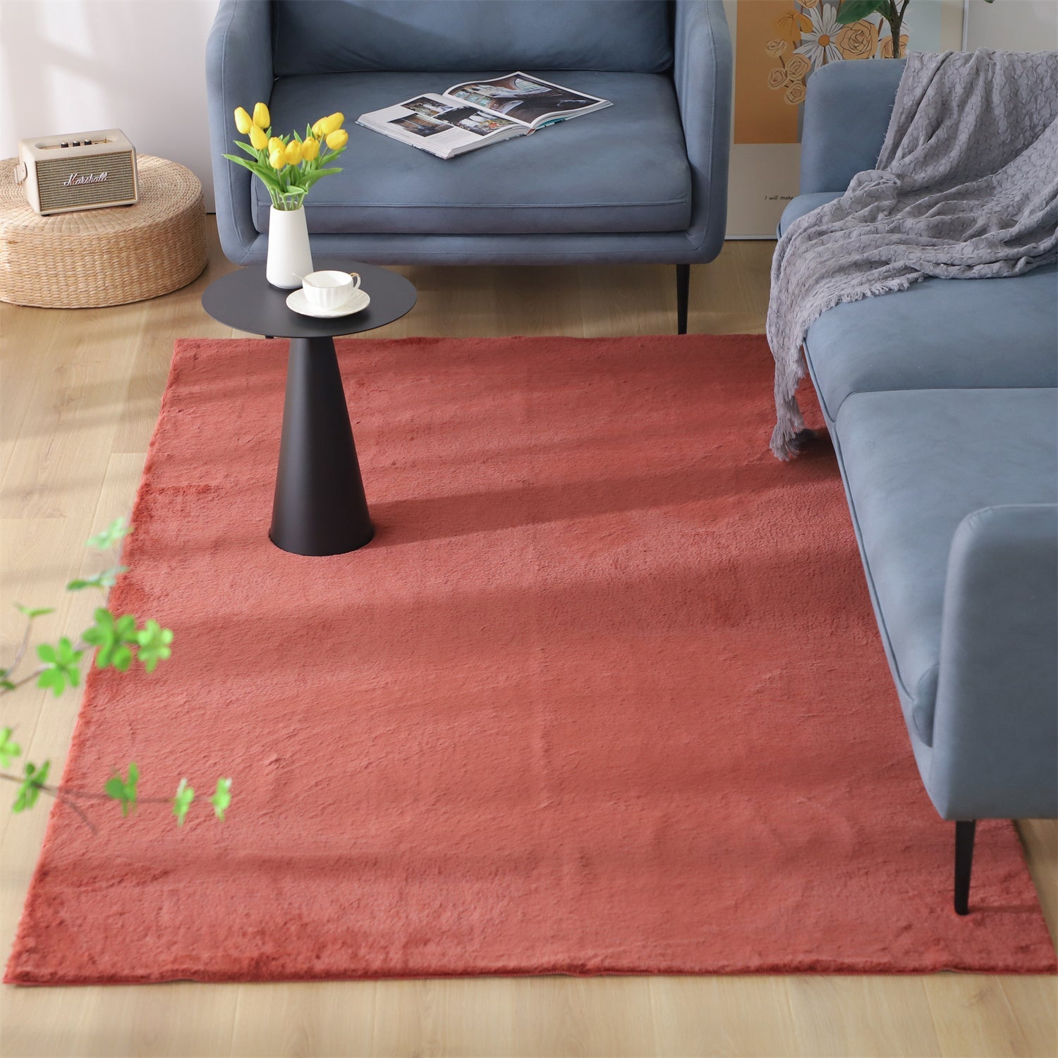 Kasentex Spring Fluffy Elegant Faux Fur Area Rugs, Ultra Soft, Room Decor, Graduation Gifts, Fathers Day Gift, Mom Gift, Easter Gift