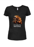 I’d rather be hibernating Juniors V Neck T-Shirt