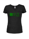 Kiss Me I'm Irish Juniors V Neck T-Shirt