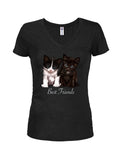 Kitten Friends Juniors V Neck T-Shirt