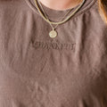 Embroidered/Printed Comfort Colors Tee - Tone on Tone - Thankful/So Much To be Thankful For (center&b)