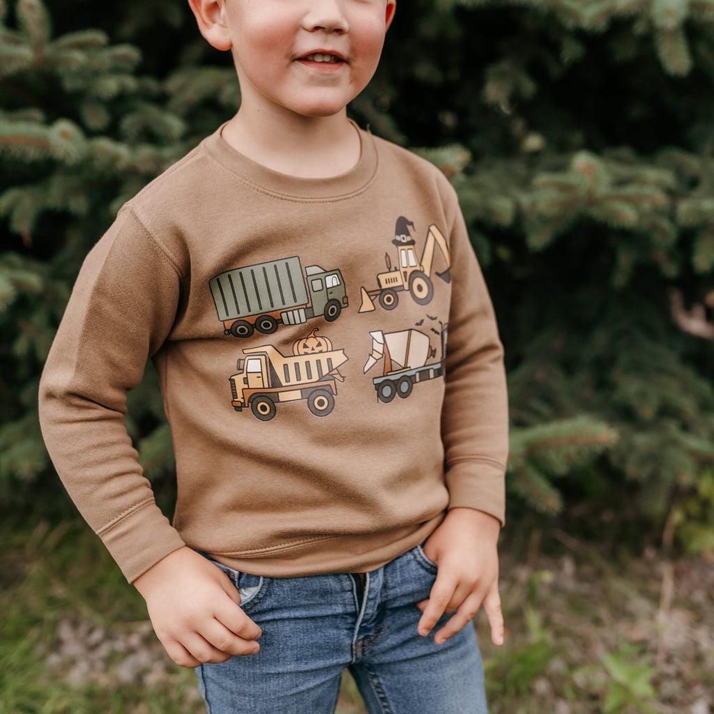 Spooky Construction Trucks - Child Sweater